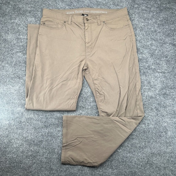 Prana‎ Brion II Stretch Brown Hiking Outdoor Pants Mens 40x32 Slim Fit - Picture 1 of 13
